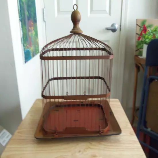 Vintage Metal WIRE BIRD CAGE Hanging or Table top