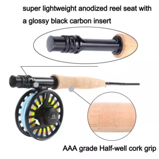 Maxcatch 5/6wt Fly Fishing Combo,9' 4-piece Rod and Avid Pre-spooled Reel Outfit