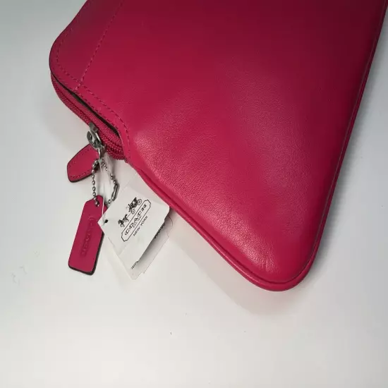 Coach New York Magenta Pink Leather Padded iPad Tablet Case New With Defect