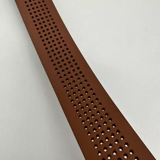 NEW Lacoste Men's Perforated Leather Belt Brown Size 32 FREE Shipping