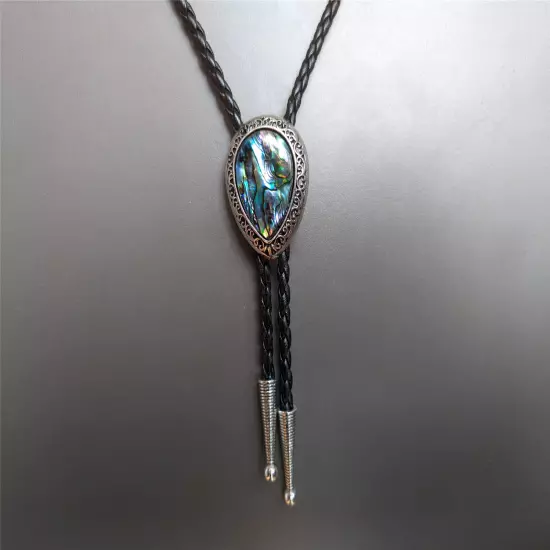 Abalone Shell Bola Bolo Tie Wedding Necklace for Men Women - Western Necktie