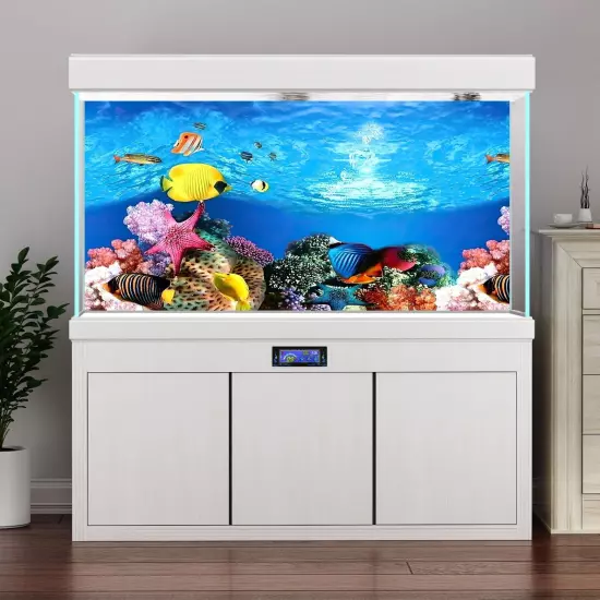 Custom Aquarium Background Sticker Personalised Fish Tank Landscape Poster Decor