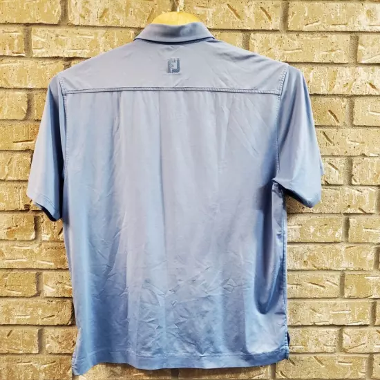 Footjoy FJ Golf Polo Shirt Men Shirt Size Large Light Blue Polyester Spandex