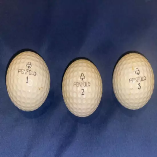 3x PENFOLD ORIGINAL VINTAGE S-100 GOLF BALLS # 1,2,3