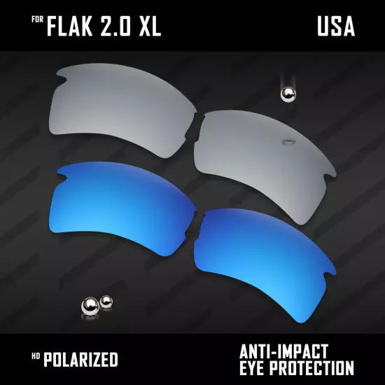 Anti Scratch Polarized Replacement Lenses for-Oakley Flak 2.0 XL OO9188 Options