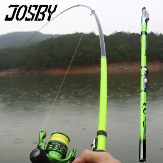 JOSBY Carbon Fiber Rock Fishing Rod Telescopic feeder pole Spinning Carp Portabl