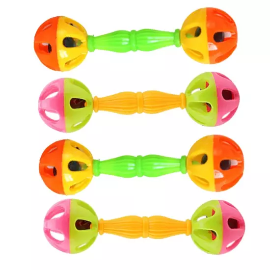 2 Pcs Bird Parrot Toy Rattle Birds Exercise Plastic Double Headed Bell Pet Kid