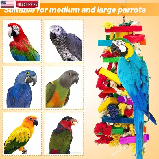 Extra Large Bird Parrot Toys for Macaws African Grey Parrots bird chewing toy