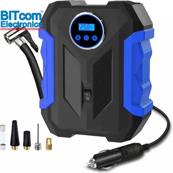 Digital Air Compressor for Car Auto Pump Portable Tire Inflator with LED Light D