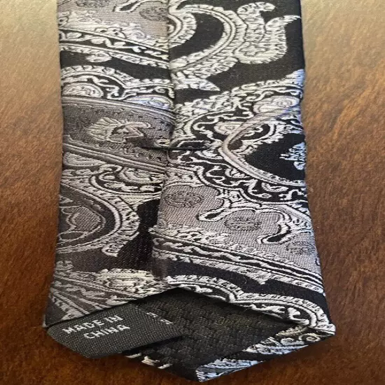 Sean John Black, Gray 100% Silk Men’s Neck Tie L59” W3.50”