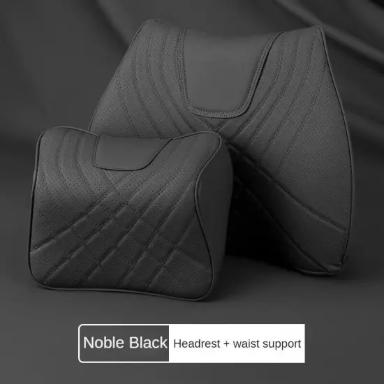 Car Seat Lumbar Cushion Leather Car Headrest Neck Pillow Universal Seat Cushion