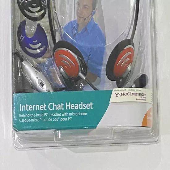 Logitech Internet Chat Headset Behind the Head Multicolored Computer New