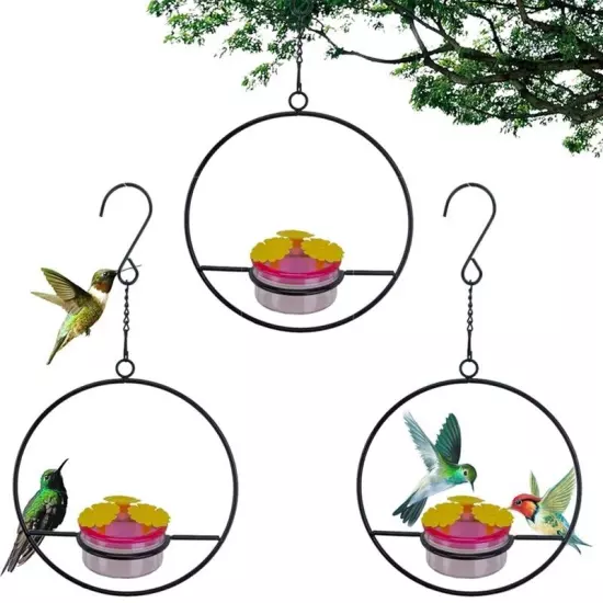 3 Pcs Hanging Feeder, Stackable Hanging Humming Bird Feeder with Metal1844