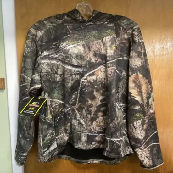 Men's Sz L 42/44 Mossy Oak Camo Tech Fleece Hoodie w/Face Gaiter