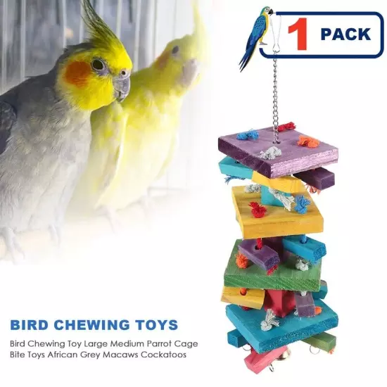 Bird Chewing Toy Large Medium Parrot Cage Bite Toys African Grey Macaws Co E7V5