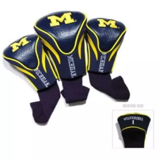 Team Golf NCAA Michigan Wolverines Contour Golf Club Headcovers 3-Pack