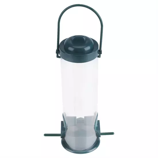 1pc Outdoor Garden Plastic Transparent Hanging Wild Bird Feeder Container