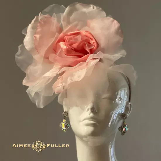 Champagne Yellow Rose Kentucky Derby Fascinator Bridal Flower Royal Ascot Hat