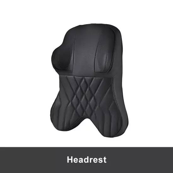 Car Leather Headrest Lumbar Support Rest Neck Pillow Back Cushion Waist Supports