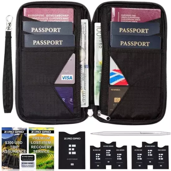 Passport Wallet - Travel Document Holder W/Rfid Blocking