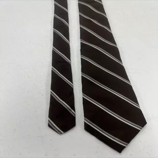 Sulka Men's Brown Striped Silk Neck Tie $395