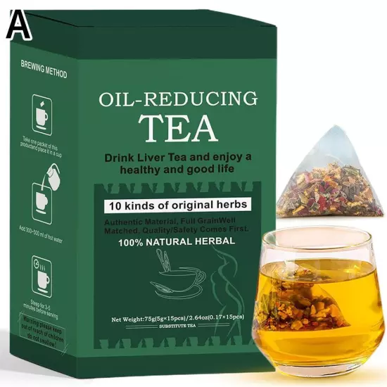 Oil-Reducing-Tea - 10 Herbal with Excellent Formula, Oil Cleansing Tea forLiver