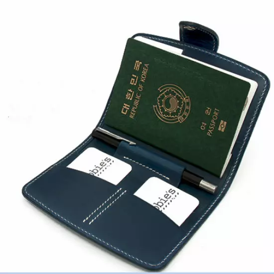 personalize passport bag ID card wallet purse Ticket pocket Bifold Leather MY1