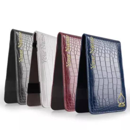 Crocodile Pattern Custom Order w/ Your Name Stitched Scorecard Book Holder Cover