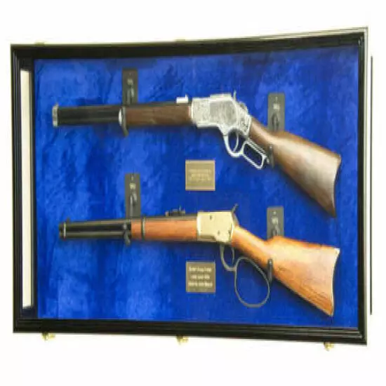 Gun Display Case Cabinet Rifle USA Clear View 45.5" Solid Wood Shotgun 4 Colors 