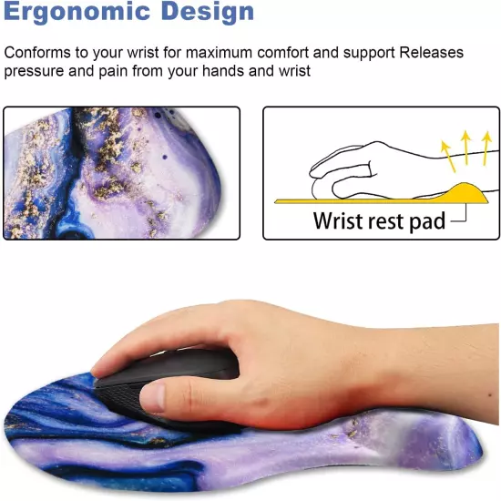 ARTSO Ergonomic Mouse Pad with Wrist Support Gel Mouse Pad Wrist Rest, Non-Slip 