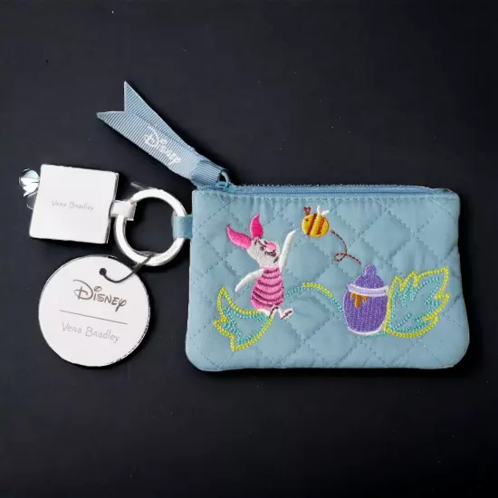 Vera Bradley Disney Winnie The Pooh Piglet Zip ID Case Wallet Coin Purse 5"x3"