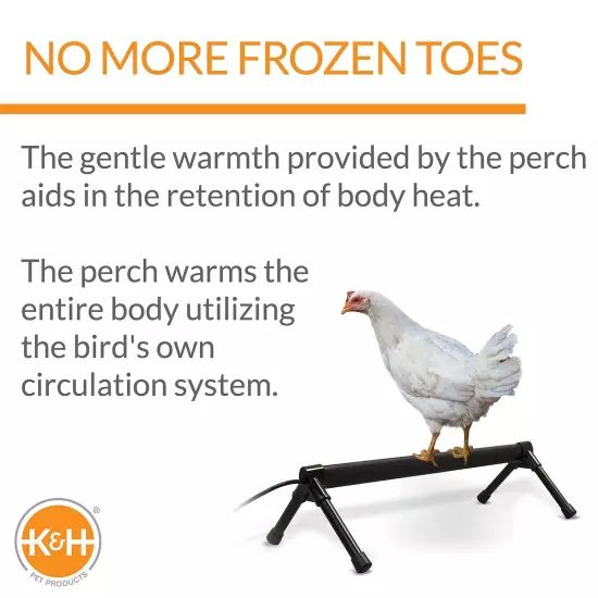 Thermo-Chicken Perch Warming Chicken Heater for Chicken Coops, Prevents Froze...