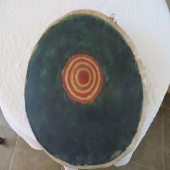 VINTAGE HANDMADE RAWHIDE LEATHER SHOOTING TARGET WALL ART TARGET *RARE*