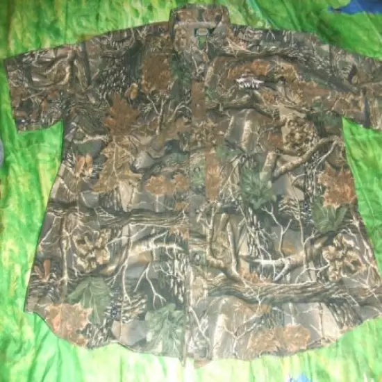 CABELAS NWTF 3XL SHORT SLEEVE HUNTING SHIRT SECLUSION 3D CAMO MEDIUM WEIGHT