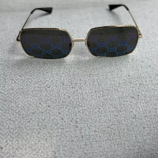 Gucci GG0414S 003 60mm Square Oversized Sunglasses Gold with GG Logo Lens 100%UV