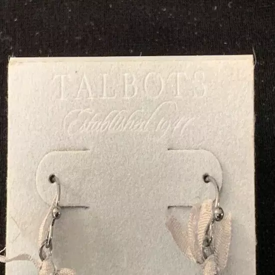 TALBOTS NWT Large Oval Faceted Smoke Crystal Drop Pierced Earrings 1.5" L