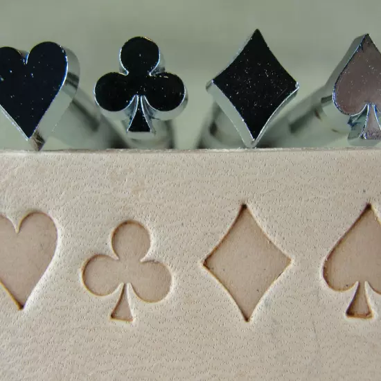 Craft Japan - Playing Card Suit Stamps (4-Piece Set, Leather Stamping Tools)