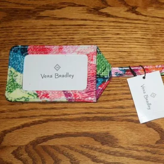 Vera Bradley LUGGAGE TAG ICONIC laminated travel suitcase ID case RETIRED NEW