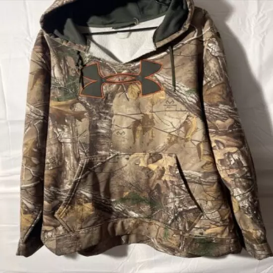 Under Armour Mens Sweatshirt Loose Fit Hooded Realtree Xtra 2XL XXL Hunting Deer