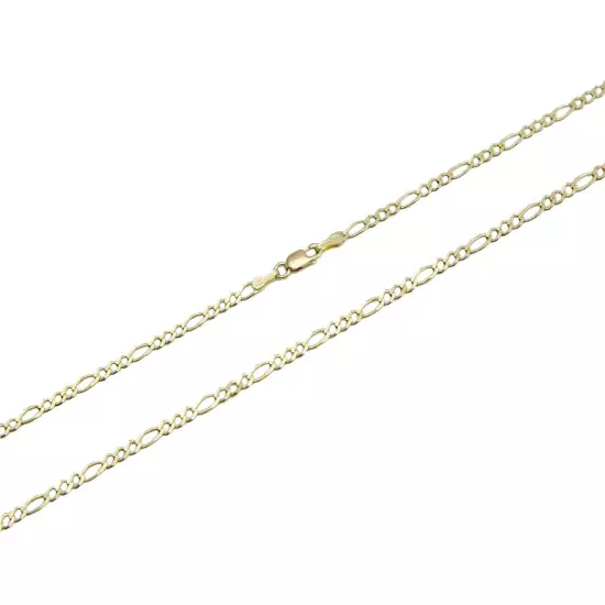 14k Yellow Gold Solid Figaro Link Chain 1.5mm-2.25mm Men's Women Necklace 16-24"