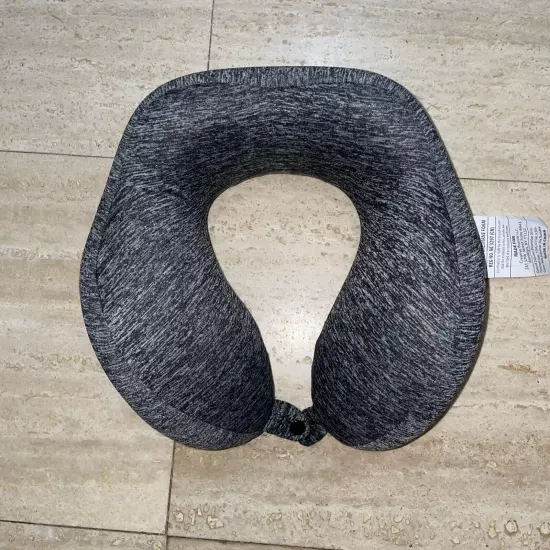 BELL & HOWELL Memory Foam Travel Neck Pillow Black Gray