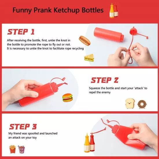 Funny Prank Ketchup Bottles Practical Jokes TomatoSauce Mustard 2024 K0J0