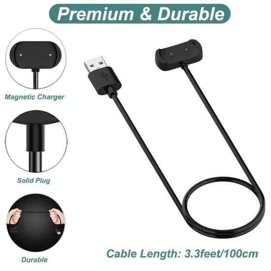 Charger Cable for Amazfit Bip 5, Bip 3, Bip U, T-Rex Pro, GTS 4 Mini,