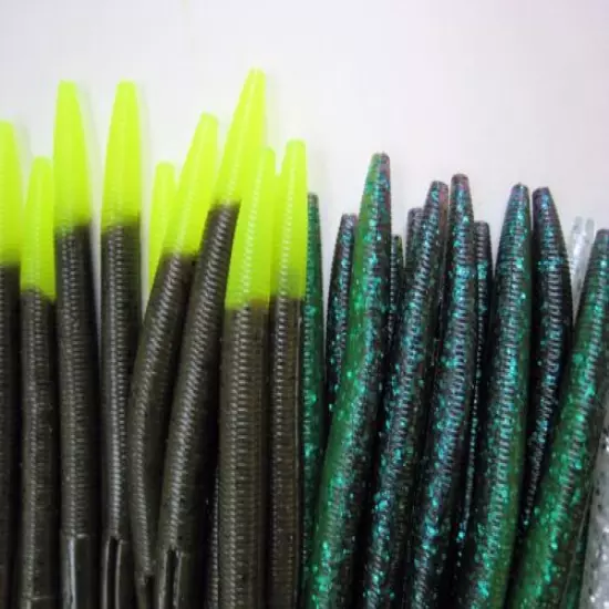 60 pk 5" Senko style Soft Plastic Bass Worms - 6 Colors/10 Each BRIGHT MULTIPACK