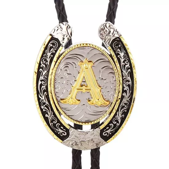 Bolo Tie for Men- Golden Initial Letter A to Z Western Cowboy Bolo Tie for Women