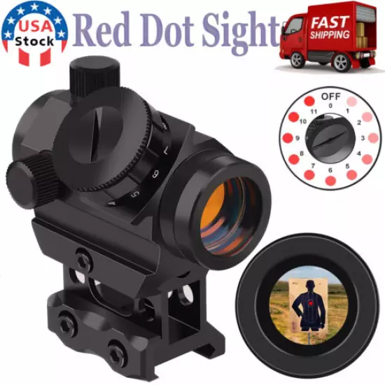 RDS-25 Red Dot Sight 2 MOA Reflex Gun Sight Rifle Scope With 1 inch Riser Mount