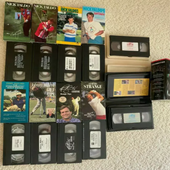 Golf Instructional Videos by Leadbetter/Faldo/etc-Lot of 5 DVDs AND 10 VHS Tapes