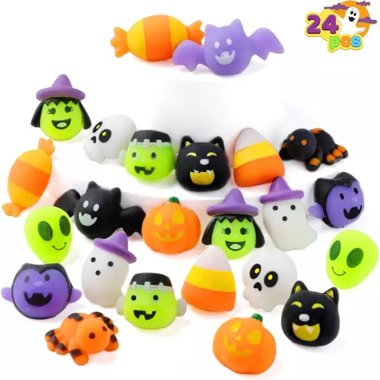 24 Pcs Halloween Mochi Squishy Toys, Halloween Classies Character Squishy Toys f