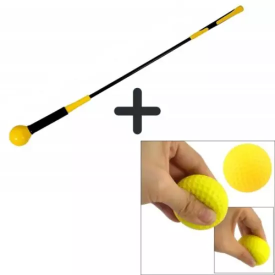 40" Golf Swing Tempo Trainer + 6 Foam Practice Balls | Fast US Shipping