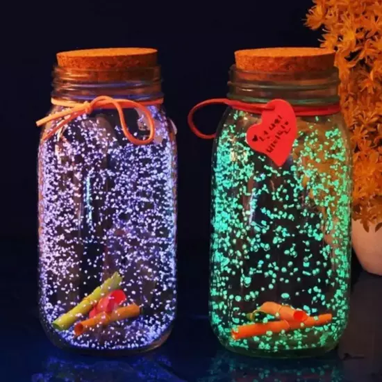 100Pcs Luminous Stones Fish Tank Aquarium Ornament Glow In The Dark Stones NEW~